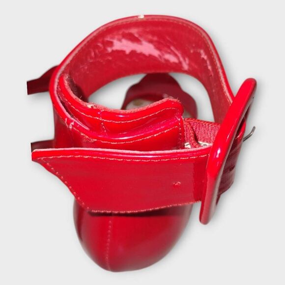 Steve Madden Womens Shoes Sz 9.5 Stiletto High Heel Red Patent Dressy Ankle Stra - Picture 12 of 13